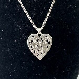 JAMES AVERY Sterling Silver Boy Girl Son Daughter Heart Pendant Charm Necklace